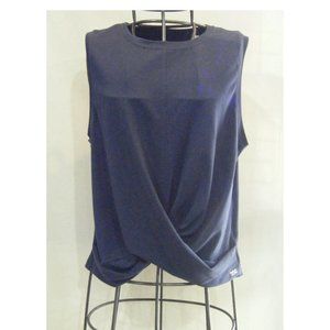 Navy Blue DSG Causal Pull Over Top with Draped Front Sleeveless Size M